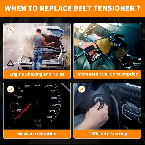 مجموعة بكرة شد الحزام 38158 مناسبة لكاديلاك إسكاليد/تشيفي أفالانش إكسبريس سيلفرادو سوبربان تاهو، لجنرال موتورز سافانا سييرا يوكون XL/هامر H2/ 9-7x، محرك V8 فقط in Kuwait