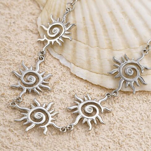 Sun Necklace for Women Gold Sun Choker Necklace Sunburst Necklace Bohemian Sun Collar Necklace 18K Gold Plated Choker Necklace Sun Jewelry for Women in Saudi Arabia