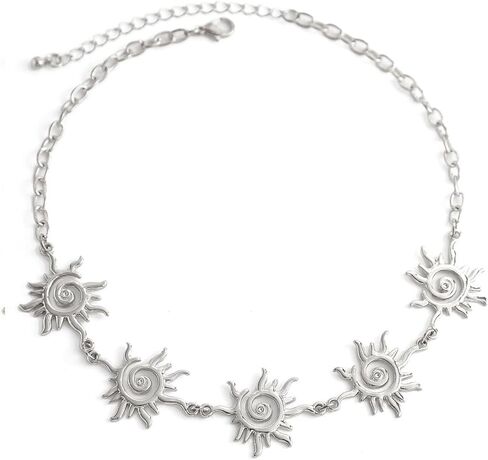 Sun Necklace for Women Gold Sun Choker Necklace Sunburst Necklace Bohemian Sun Collar Necklace 18K Gold Plated Choker Necklace Sun Jewelry for Women in Saudi Arabia