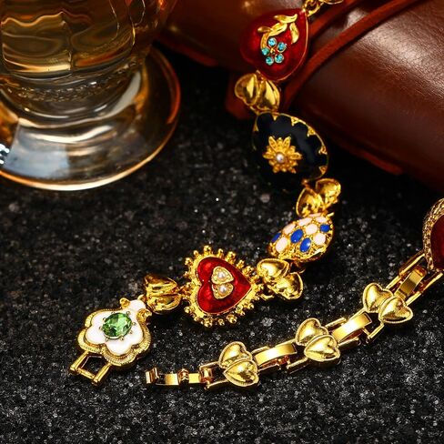 بيان قلادة للنساء مكتنزة قلادة خمر الوردي النقش القلب زهرة سحر ملون الذهب مطلي سلسلة قلادة غير Tranish النهضة المجوهرات in Saudi Arabia
