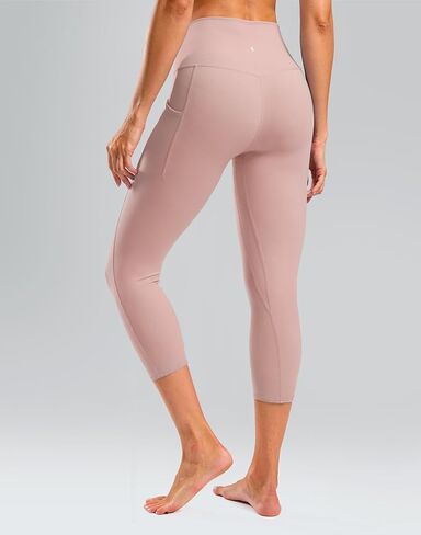 سراويل كابري للتمرين من Soothfeel مع جيوب للنساء مقاس 21 بوصة 23 بوصة سراويل كابري عالية الخصر للجيم واليوجا الرياضية in Kuwait
