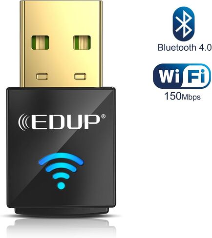 USB Bluetooth WiFi Adapter, Wireless Nano USB Network Adapter for Laptop Desktop PC Wi-Fi Dongle Compatible with Windows 10/7/8/8.1/XP Mac OS X 10.6-10.15.3 in Kuwait