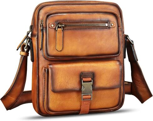 IVTG Genuine Leather Purse and Messenger Bag for Men Fashion Leather Shoulder Bags Briefcase Crossbody Satchel Bag with Strap in Saudi Arabia