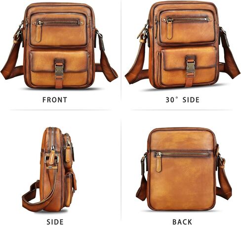 IVTG Genuine Leather Purse and Messenger Bag for Men Fashion Leather Shoulder Bags Briefcase Crossbody Satchel Bag with Strap in Saudi Arabia