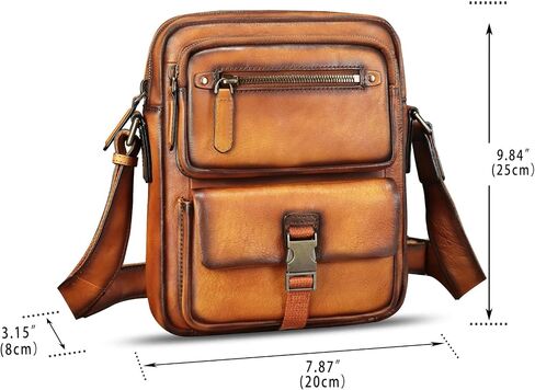 IVTG Genuine Leather Purse and Messenger Bag for Men Fashion Leather Shoulder Bags Briefcase Crossbody Satchel Bag with Strap in Saudi Arabia