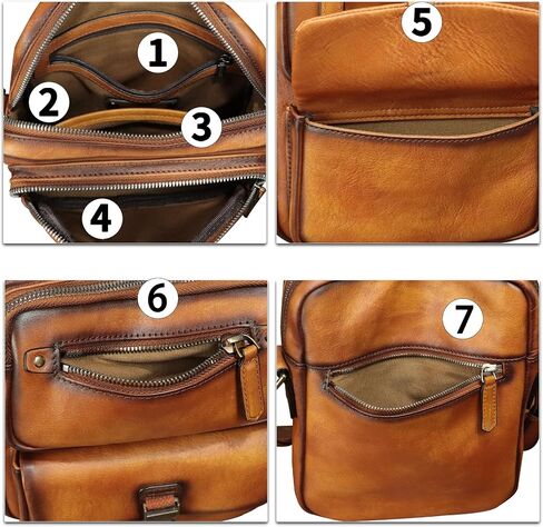 IVTG Genuine Leather Purse and Messenger Bag for Men Fashion Leather Shoulder Bags Briefcase Crossbody Satchel Bag with Strap in Saudi Arabia