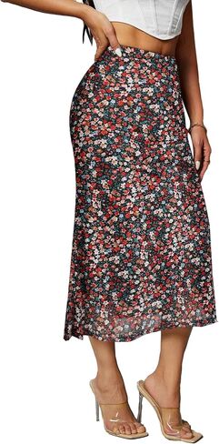 Avanova Women Mesh Mermaid Bodycon Skirts High Waisted Fishtail Midi Skirts in Saudi Arabia