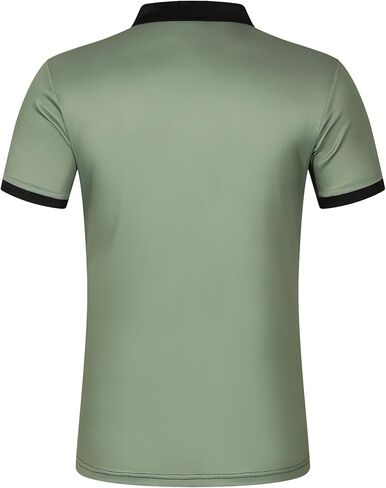 Mens Fashion Color Block Polo Shirts Casual Short Sleeve T Shirt Striped Moisture Wicking Golf Shirts Tops in Saudi Arabia