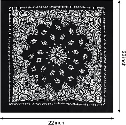 4 Pack Types of Paisley Pattern Bandanas, 22x22 Inches Cotton Bandanas Handkerchief Face Mask for Men & Women in Saudi Arabia