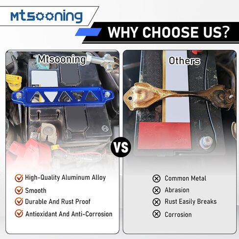 Mtsooning Battery Hold Down Bracket,Aluminum Alloy Silver Battery Tie Down Mount Bracket Kit with 10in J Bolts,Universal Battery Tray for Car Battery Mount Bracket Hold Lock Accessories in Saudi Arabia