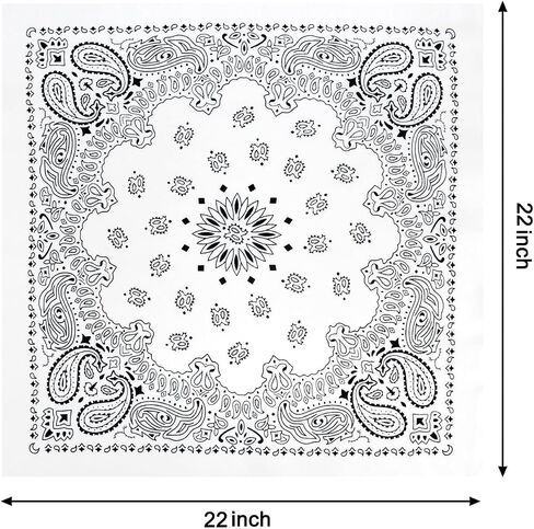 4 Pack Types of Paisley Pattern Bandanas, 22x22 Inches Cotton Bandanas Handkerchief Face Mask for Men & Women in Saudi Arabia