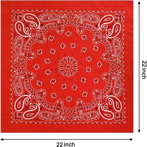 4 Pack Types of Paisley Pattern Bandanas, 22x22 Inches Cotton Bandanas Handkerchief Face Mask for Men & Women in Saudi Arabia