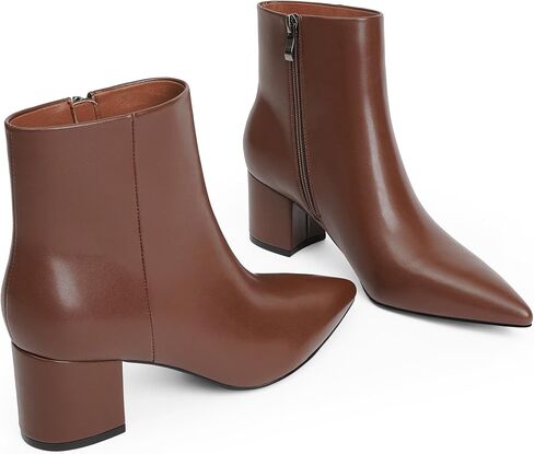 Modatope Ankle Boots for Women Pointed Toe Chunky Block High Heel Booties Side Zipper Fall Winter Short Boots for Women Ankle Booties in Saudi Arabia