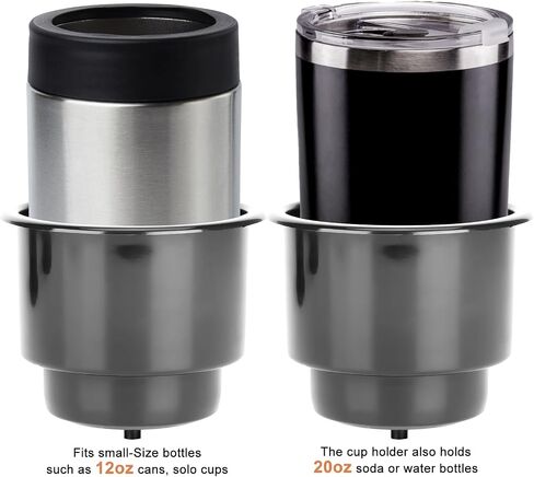 Amarine-made (Set of 3) Black Recessed Plastic Cup Drink Can Holder with Drain for Boat Car Marine Rv - Black in Saudi Arabia