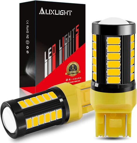 7443 7440 T20 W21W 1400 لومن فائق السطوع منخفض الطاقة مصابيح LED بديلة للأضواء العكسية الاحتياطية وأضواء إيقاف الفرامل الخلفية، 6000K زينون أبيض (عبوة من 2) in Saudi Arabia