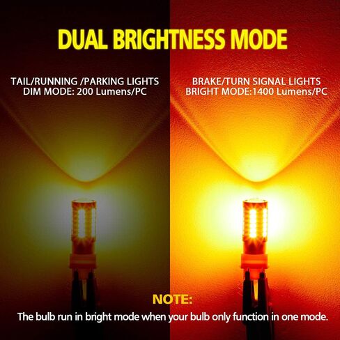 7443 7440 T20 W21W 1400 لومن فائق السطوع منخفض الطاقة مصابيح LED بديلة للأضواء العكسية الاحتياطية وأضواء إيقاف الفرامل الخلفية، 6000K زينون أبيض (عبوة من 2) in Saudi Arabia