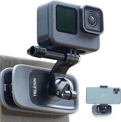 TELESIN 360 Ball Head Backpack Mount Swivel Clip for GoPro Insta360 Accessories, Bag Belt Shoulder Strap Body Holder Attach Accessory for Go Pro Max Hero 12 11 10 9 8 7 Insta 360 X3 Go3 DJI Action 3 4 in Kuwait