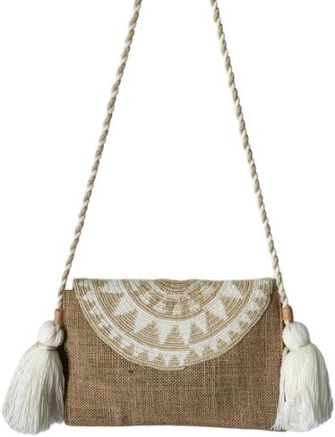 Original Colombian Wayuu Mochila Bag: Handmade Boho Straw Beach Bag, Handcrafted by Wayúu Artisans - Authentic Colombian Boho Bags (M124) in Saudi Arabia