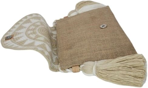 Original Colombian Wayuu Mochila Bag: Handmade Boho Straw Beach Bag, Handcrafted by Wayúu Artisans - Authentic Colombian Boho Bags (M124) in Saudi Arabia