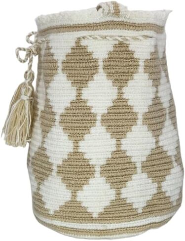 حقيبة Wayuu Mochila الكولومبية الأصلية: حقيبة شاطئ مصنوعة يدويًا من قش Boho، مصنوعة يدويًا على يد حرفيي Wayúu - حقائب Boho الكولومبية الأصلية (M94) in Saudi Arabia