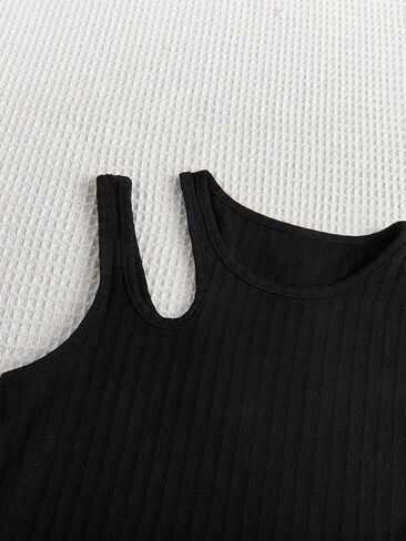 Milumia Girl's 4 Pack Ribbed Knit Leotard Bodysuit Cut Out Sleeveless Tank Tops Set in Saudi Arabia