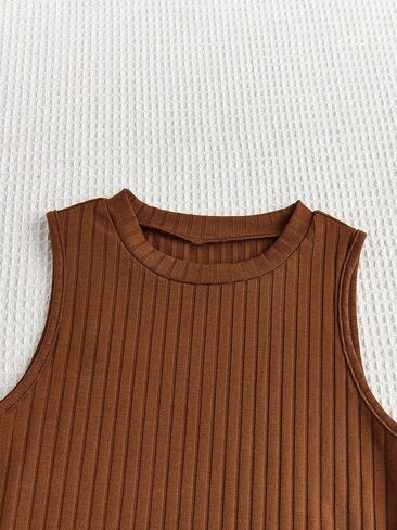 Milumia Girl's 4 Pack Ribbed Knit Leotard Bodysuit Cut Out Sleeveless Tank Tops Set in Saudi Arabia