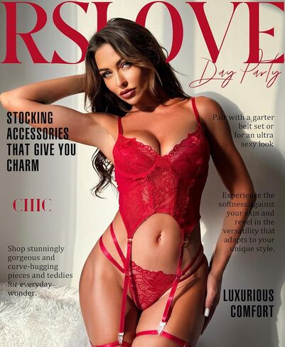 RSLOVE Lingerie Set for Women Sexy - 3 Piece Lace Push Up Underwire with Garter Outfits Lingerie Bra And Panty Sets Babydoll in Kuwait