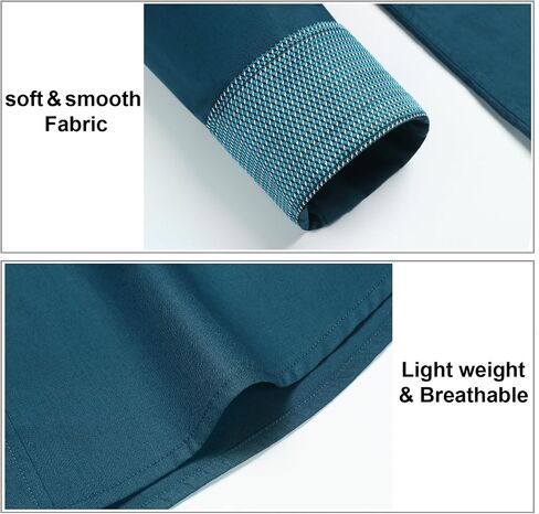HISDERN Mens Business Dress Shirts Long Sleeve Casual Button Down Shirt Formal Inner Collar Contrast Shirt for Men Wedding in Saudi Arabia
