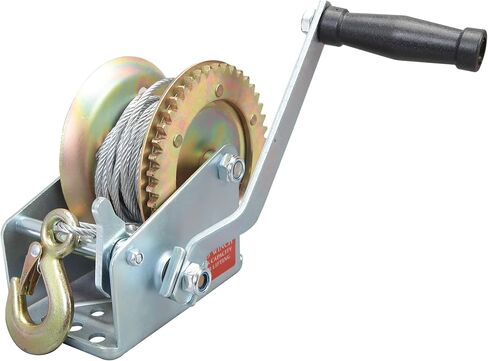 Torin ATRT1161SB ونش يدوي عالي التحمل بسعة 1600 رطل مع حزام نايلون 32.8 قدم للقوارب والمقطورات والشاحنات ومركبات ATV، فضي in Kuwait