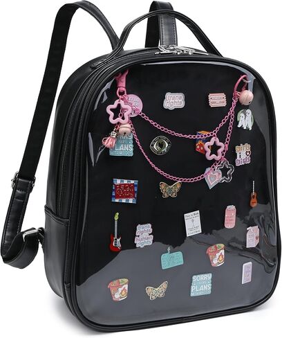 حقيبة ظهر RAINBOW SMILE Ita حقيبة ظهر JK موحدة باللون الأسود لعرض حقيبة الظهر لعرض دبابيس الرسوم المتحركة in Kuwait