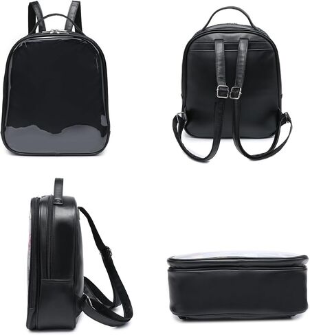 حقيبة ظهر RAINBOW SMILE Ita حقيبة ظهر JK موحدة باللون الأسود لعرض حقيبة الظهر لعرض دبابيس الرسوم المتحركة in Kuwait