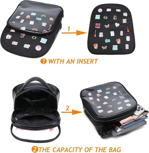 حقيبة ظهر RAINBOW SMILE Ita حقيبة ظهر JK موحدة باللون الأسود لعرض حقيبة الظهر لعرض دبابيس الرسوم المتحركة in Kuwait