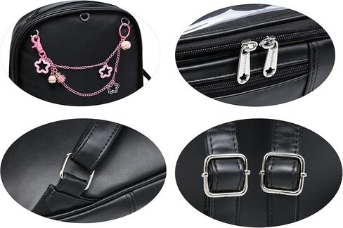 حقيبة ظهر RAINBOW SMILE Ita حقيبة ظهر JK موحدة باللون الأسود لعرض حقيبة الظهر لعرض دبابيس الرسوم المتحركة in Kuwait