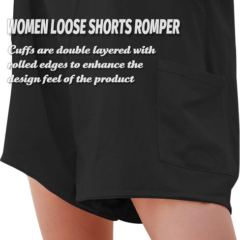 Rompers for Women Loose Hot Shot Tee Romper Casual Athletic Workout Jumpsuit Trendy Outfits with Pockets in Saudi Arabia