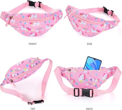 Unicorn Kids Fanny Pack for Girls, Travel Small Waist Bag Crossbody Belt Bag for Little Girls Toddler Cute Fanny Bag, Pink in Saudi Arabia