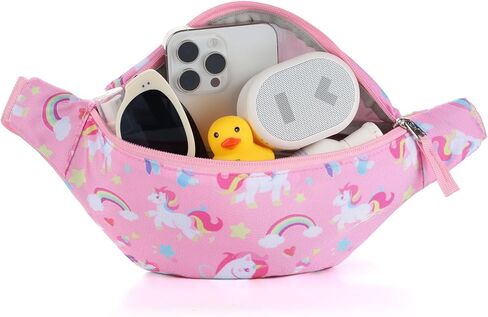 Unicorn Kids Fanny Pack for Girls, Travel Small Waist Bag Crossbody Belt Bag for Little Girls Toddler Cute Fanny Bag, Pink in Saudi Arabia