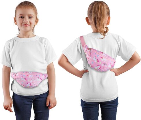 Unicorn Kids Fanny Pack for Girls, Travel Small Waist Bag Crossbody Belt Bag for Little Girls Toddler Cute Fanny Bag, Pink in Saudi Arabia