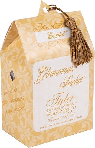 Tyler Candle 40211 Entitled Dryer, Home, Drawer, Vehicle Scent Sachet, Pack of 4 in Kuwait