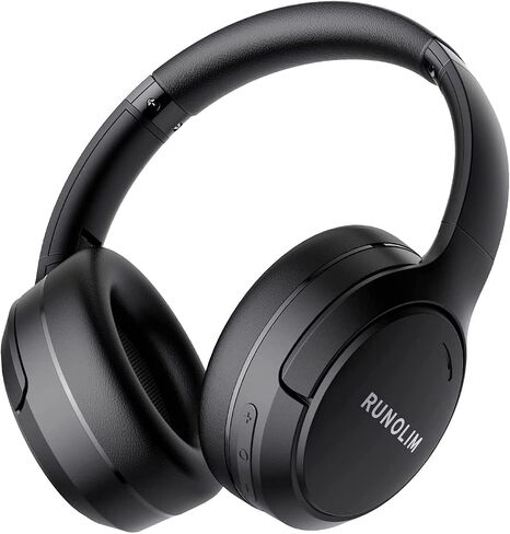 RUNOLIM Hybrid Active Noise Cancelling Headphones, 65H Playtime, Built-in Microphone, Bluetooth Wireless Over Ear Foldable Headphones with HiFi Audio, Home Travel Office in Saudi Arabia