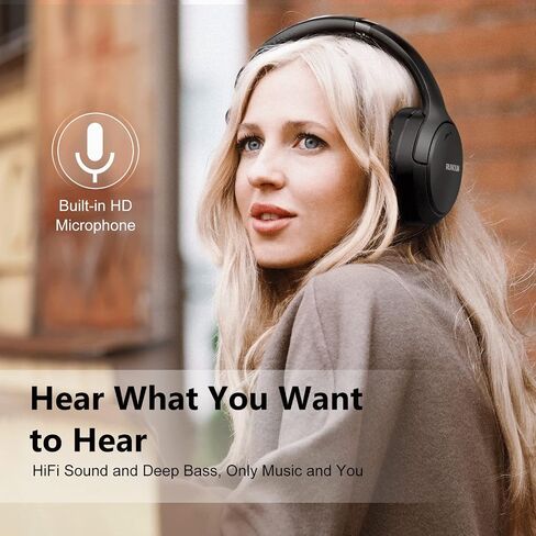 RUNOLIM Hybrid Active Noise Cancelling Headphones, 65H Playtime, Built-in Microphone, Bluetooth Wireless Over Ear Foldable Headphones with HiFi Audio, Home Travel Office in Saudi Arabia
