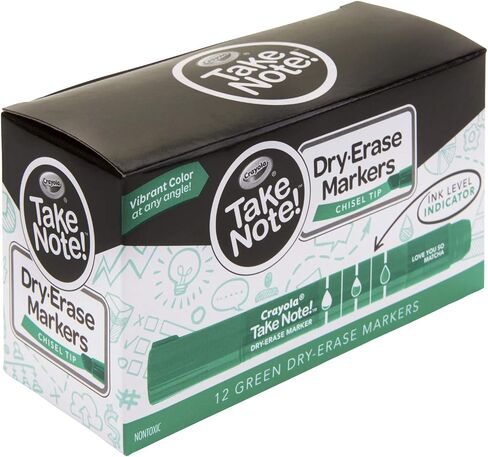 Crayola Take Note Dry Erase Markers, Green Chisel Tip Markers, Classroom & Office Supplies, 12 Count in Saudi Arabia