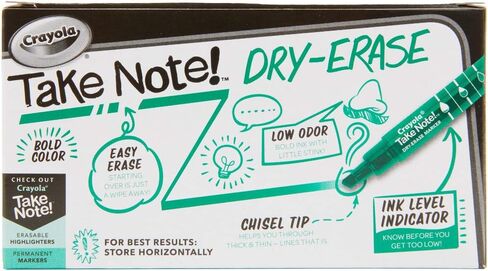 Crayola Take Note Dry Erase Markers, Green Chisel Tip Markers, Classroom & Office Supplies, 12 Count in Saudi Arabia