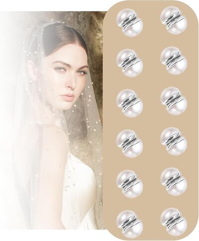 12 Set Veil Weights- Magnetic Veil Weights Invisible- Elegant Wedding Accessories Pearl Veil Weights for Wedding, Bridal Shower, Gift- Dress Weights Hijab Magnets for Girl, Bridal, Novia in Saudi Arabia