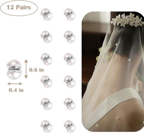 12 Set Veil Weights- Magnetic Veil Weights Invisible- Elegant Wedding Accessories Pearl Veil Weights for Wedding, Bridal Shower, Gift- Dress Weights Hijab Magnets for Girl, Bridal, Novia in Saudi Arabia