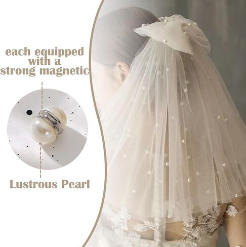 12 Set Veil Weights- Magnetic Veil Weights Invisible- Elegant Wedding Accessories Pearl Veil Weights for Wedding, Bridal Shower, Gift- Dress Weights Hijab Magnets for Girl, Bridal, Novia in Saudi Arabia