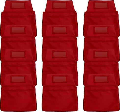 Factory Direct Partners 13872-302 Student Seat Companion, 2 Pocket Olefin Fabric Organizer for Chairback with Kid"s Name Tag Holder; Storage for Classroom School Supplies, Large (12-Piece) - Assorted in Kuwait