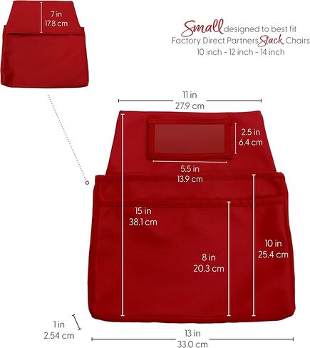 Factory Direct Partners 13872-302 Student Seat Companion, 2 Pocket Olefin Fabric Organizer for Chairback with Kid"s Name Tag Holder; Storage for Classroom School Supplies, Large (12-Piece) - Assorted in Kuwait
