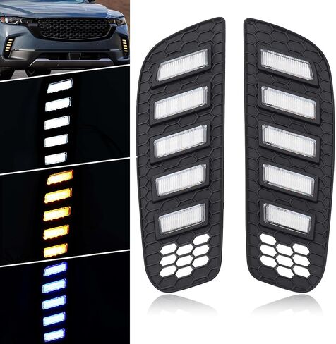 MotorFansClub الجبهة LED DRL الإضاءة بدوره مصباح إشارة صالح لمازدا CX-50 CX50 2023 2024 النهار تشغيل ضوء الجبهة الوفير الضباب مصباح الجانب الأيسر الأيمن in Saudi Arabia