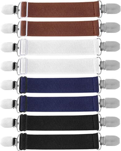 8Pcs Pants Waist Tightener Adjustable Dress Clips Back Cinch Elastic Pants Clips for Waist, Waist Cincher Clip Women Men for Jeans Pants Dresses(4 Colors) in Saudi Arabia