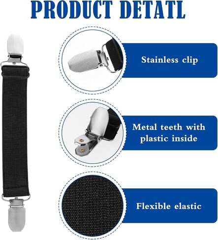 8Pcs Pants Waist Tightener Adjustable Dress Clips Back Cinch Elastic Pants Clips for Waist, Waist Cincher Clip Women Men for Jeans Pants Dresses(4 Colors) in Saudi Arabia